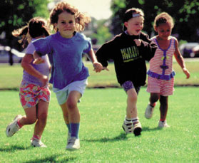 Kids running to see Great Scott